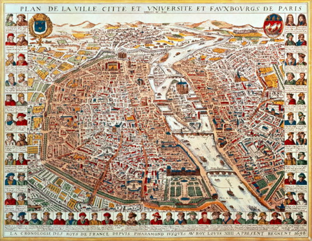 Detail of Plan of Paris by French School