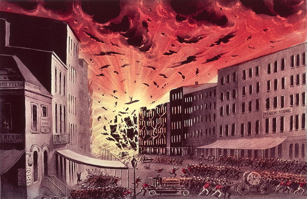Detail of View of the Terrific Explosion at the Great Fire in New York, 19th July 1845 by N. and Ives J.M. Currier