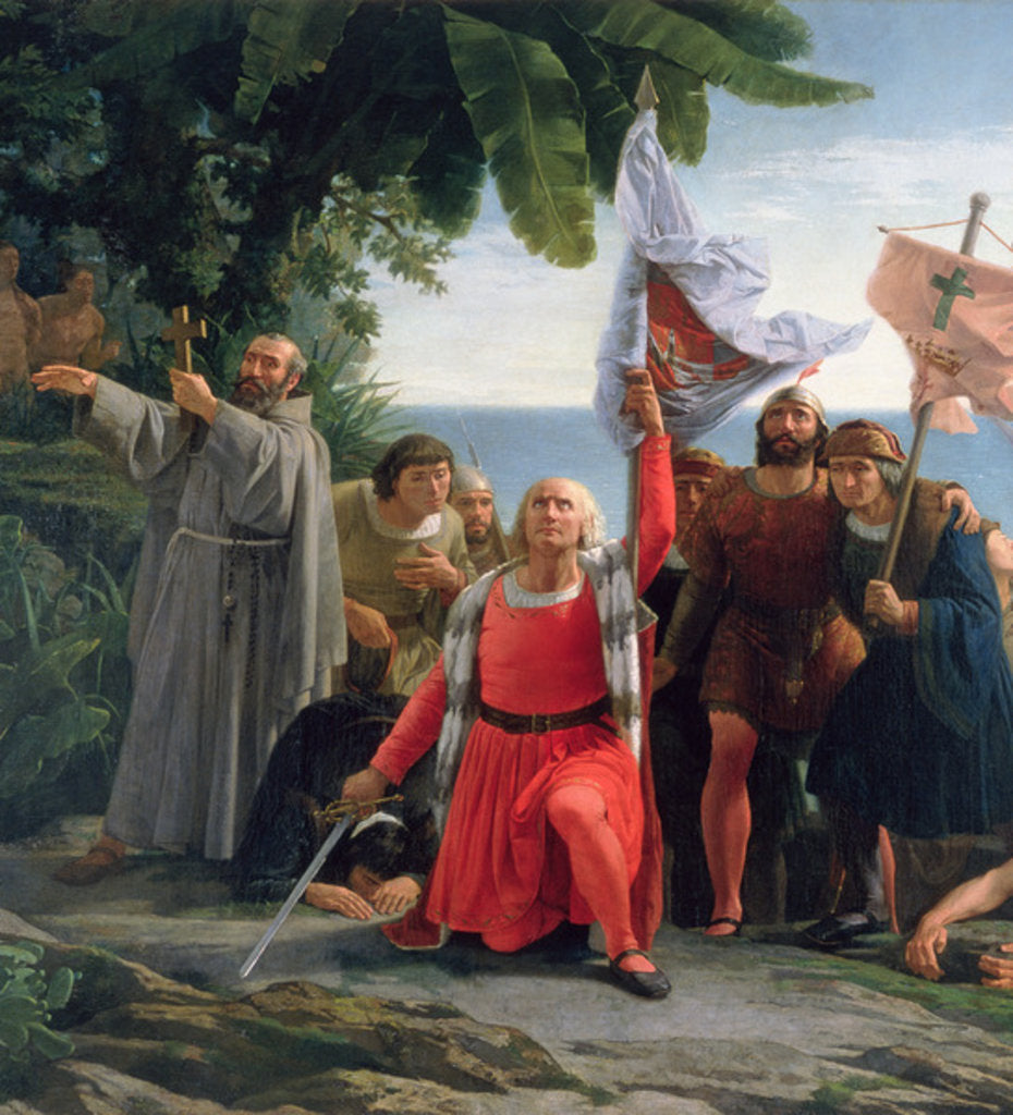 Detail of The First Landing of Christopher Columbus in America, 1862 by Dioscoro Teofilo Puebla Tolin