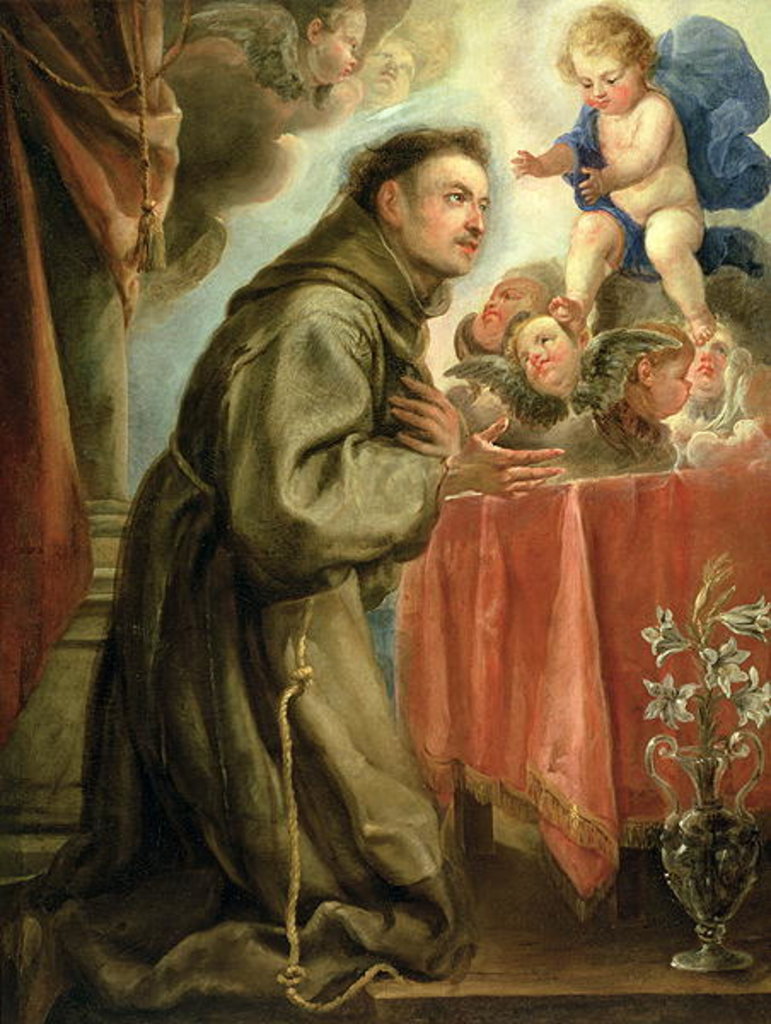 Detail of St. Anthony of Padua adoring the Christ Child by Don Juan Carreno de Miranda
