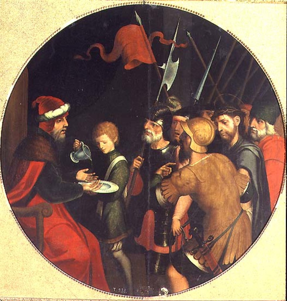 Detail of Pontius Pilate washing his Hands by Juan Correa de Vivar
