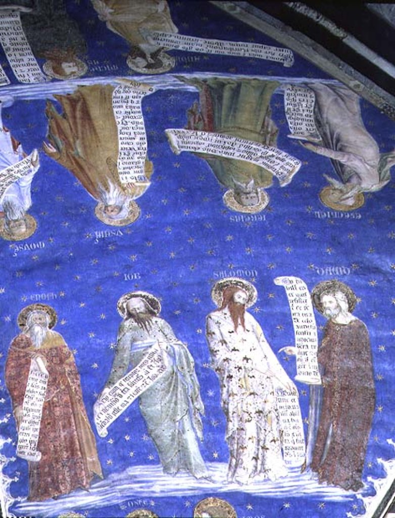 Detail of The Prophets Job, Isaiah, Jeremiah, Solomon, Moses, Ezekiel, David, and Enoch from La Salle de la Grande Audience c.1353 by Matteo Giovanetti