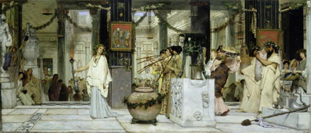 Detail of The Vintage Festival in Ancient Rome, 1871 by Lawrence Alma-Tadema
