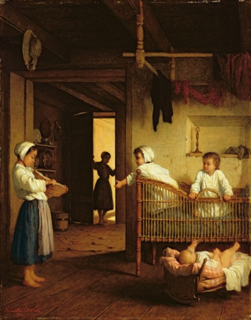 Detail of Upbringing, 1867 by Henriette Browne