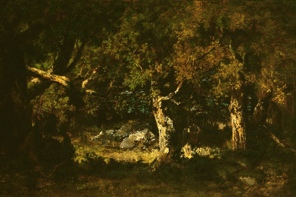 Detail of Woodland Thicket by Narcisse Virgile Diaz de la Pena