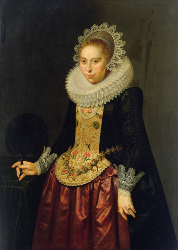 Detail of Portrait of a Young Lady, 1622 by Nicolaes Pickenoy Pickenoy