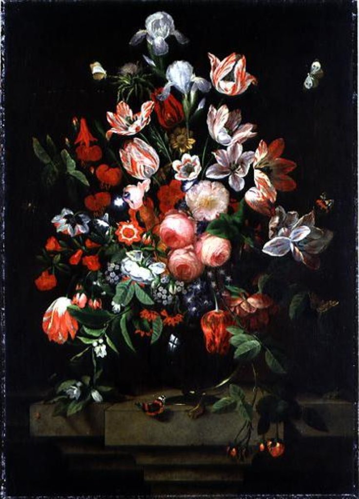 Detail of Flower Painting, 1678 by Ottmar the Elder Elliger