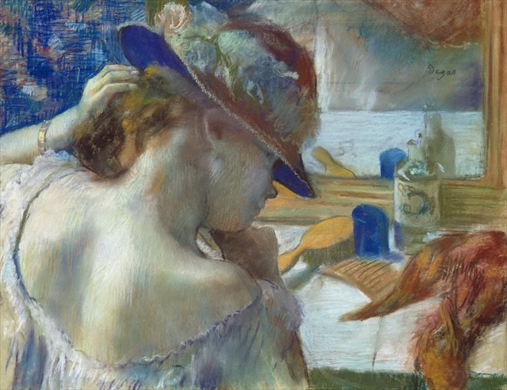 Detail of In Front of the Mirror, 1889 by Edgar Degas