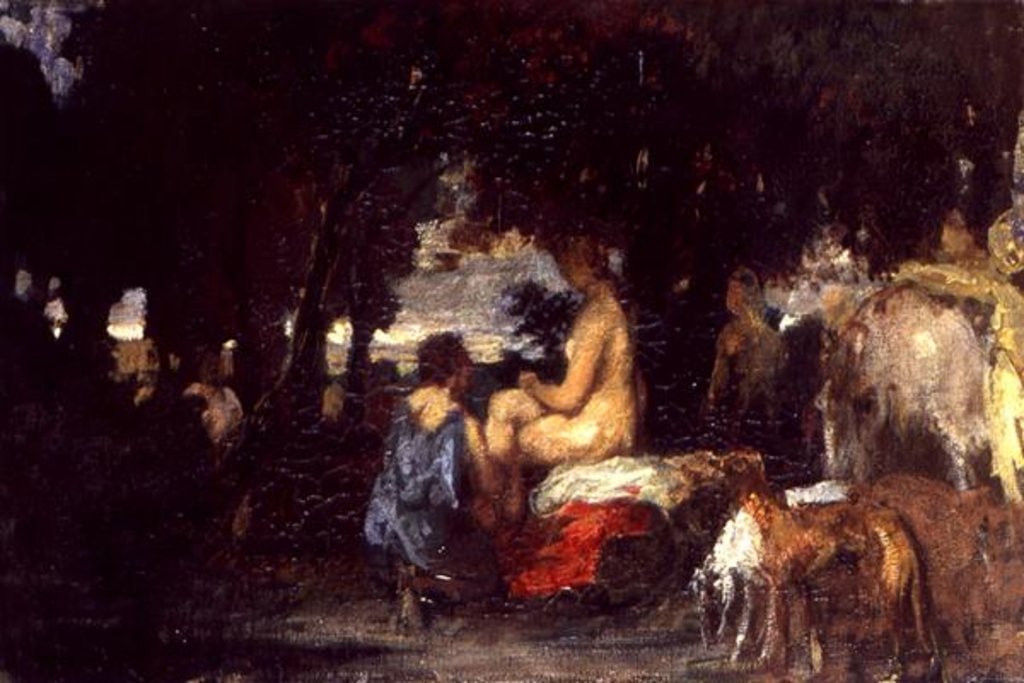 Detail of The Bath of Diana, a study for 'The Repose of Diana', 1863 by Hans von Marees