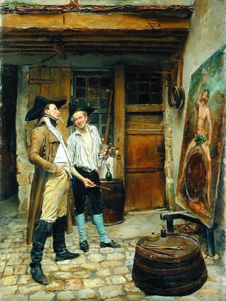 Detail of The Sign Painter, 1872 by Jean-Louis Ernest Meissonier