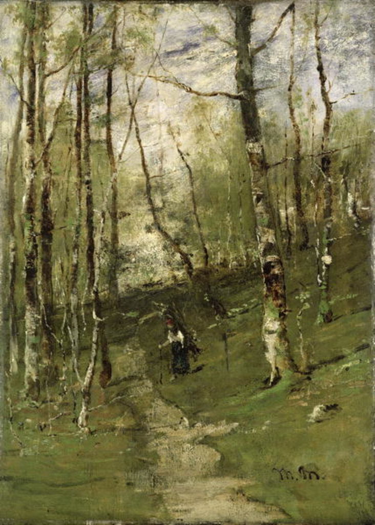 Detail of In the Barbizon Woods in 1875 by Mihaly Munkacsy
