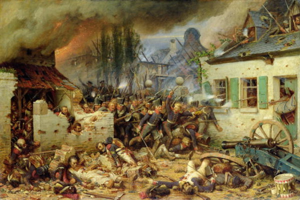 Detail of Attacking the Prussians in Plancenoit in the Battle of Waterloo, 1863 by Adolf Northern
