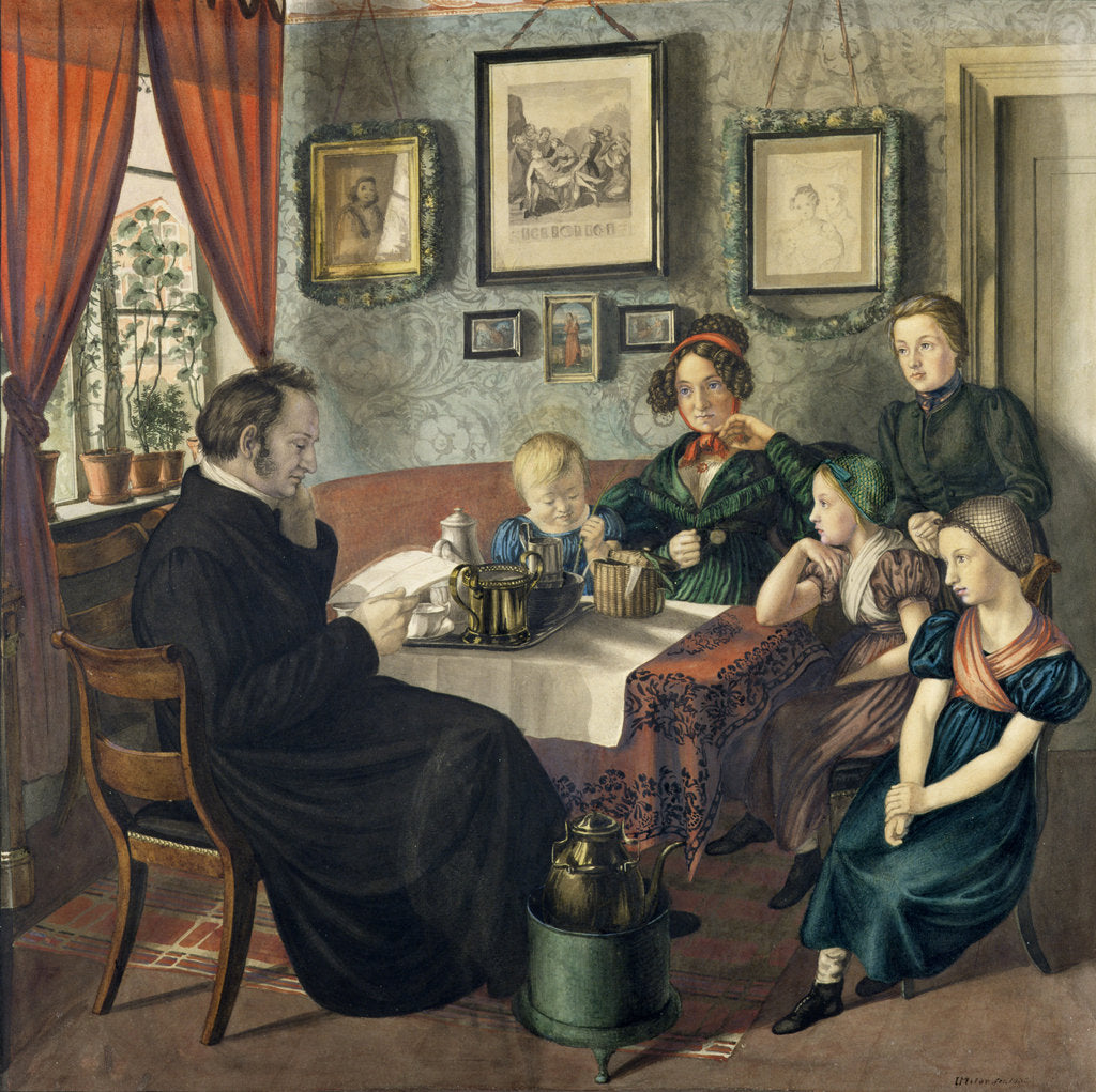 Detail of Pastor Johann Wilhelm Rautenberg and his Family, 1833 by Carl Julius Milde