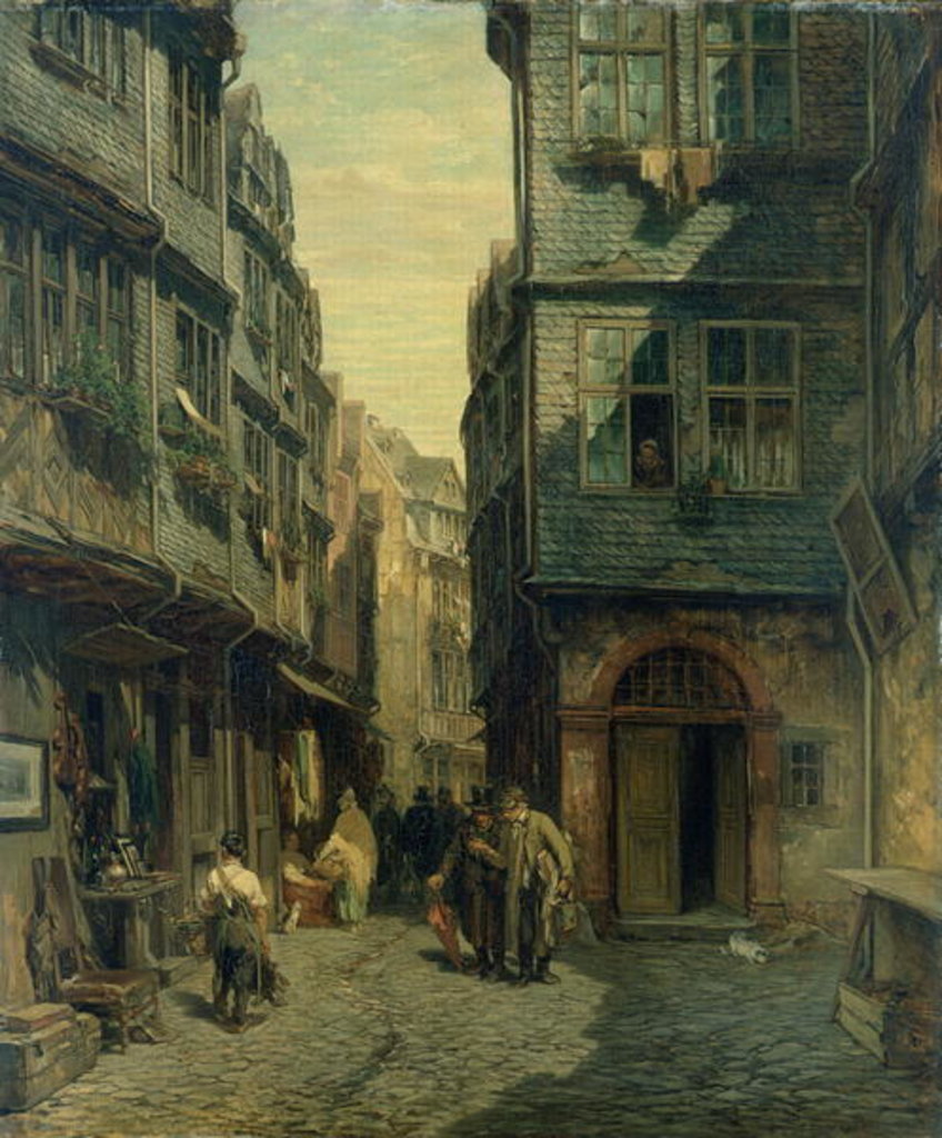 Detail of The Jewish Quarter in Frankfurt, 1883 by Anton Burger