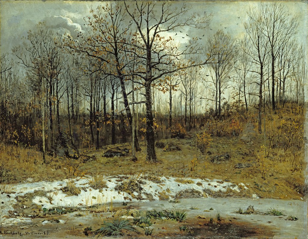 Detail of Last Snow at Weimar, 1889 by Karl Buchholz