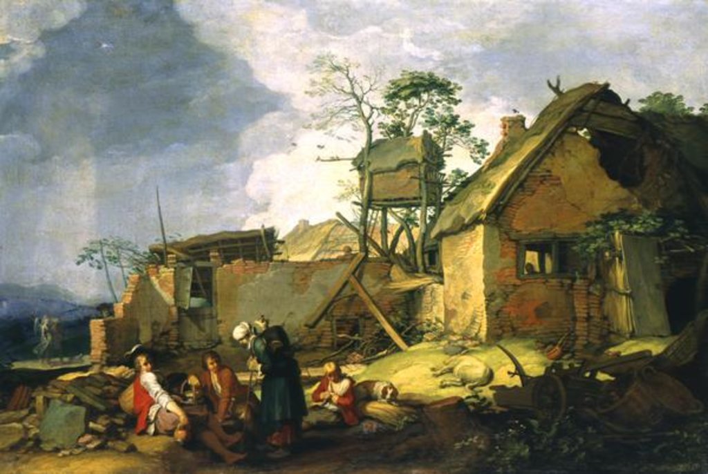 Detail of Landscape with Farm, 1629 by Abraham Bloemaert