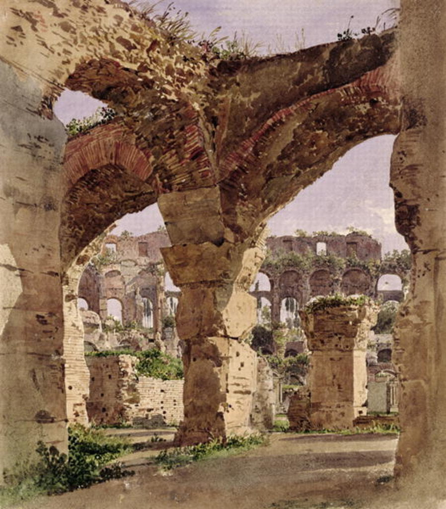 Detail of The Colosseum, Rome, 1835 by Rudolph von Alt