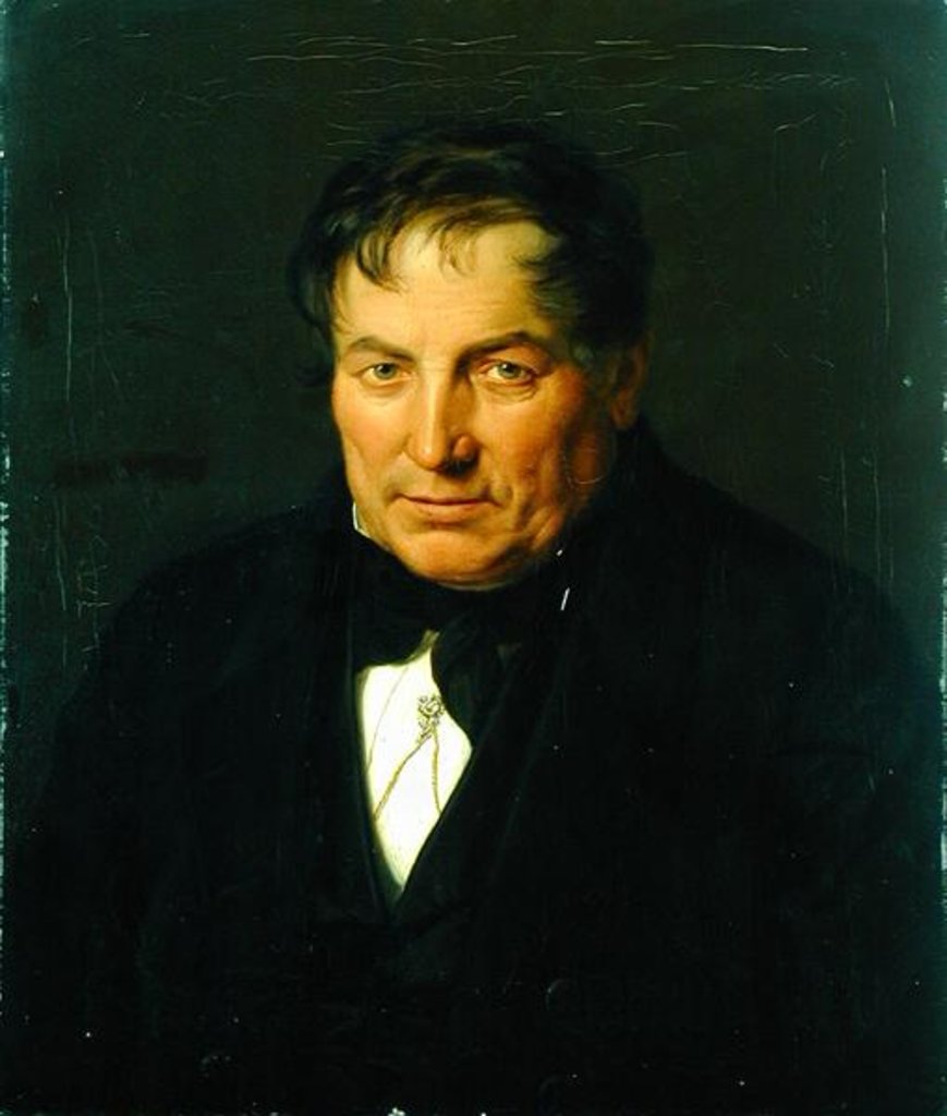 Detail of Johann Georg Hackius, 1847 by Carl Eybe