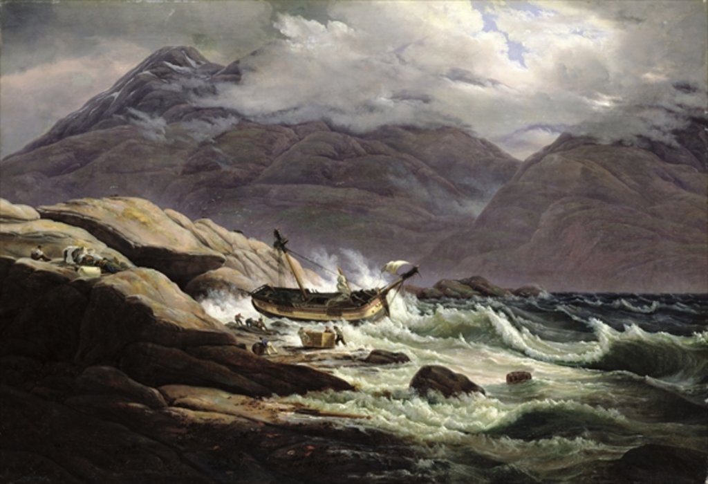Detail of Shipwreck on the Norwegian Coast, 1831 by Johan Christian Dahl
