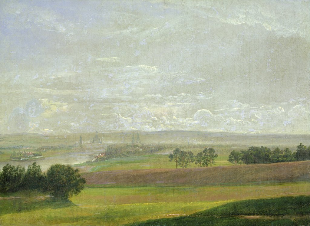 Detail of The Elbe Valley Near Dresden by Johan Christian Dahl