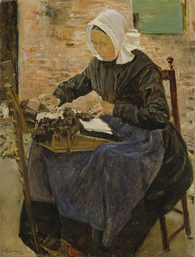 Detail of A Dutch Lace-Maker, 1881 by Max Liebermann