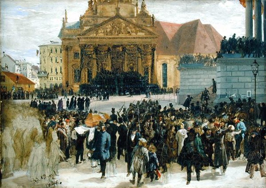 Detail of Victims of the March Revolution in Berlin Lying in State, 1848 by Adolph Friedrich Erdmann von Menzel