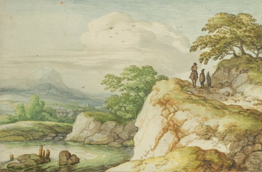 Detail of Hikers in the Highlands, c.1655 by Allart van Everdingen