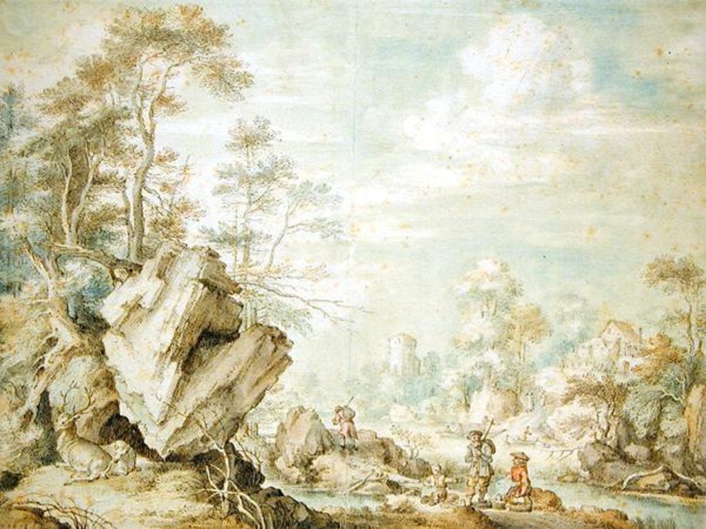 Detail of Landscape, 1623 by Gillis Claesz d' Hondecoeter