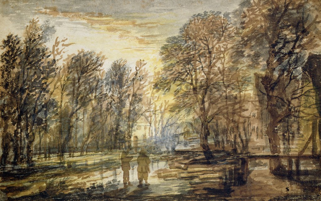 Detail of Sunset in the Wood by Aert van der Neer