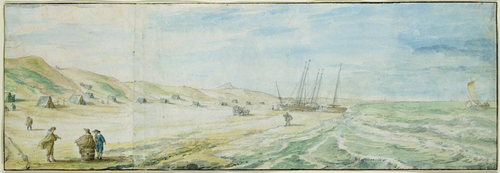 Detail of The Beach at Wijk aan Zee by Abraham Willaerts