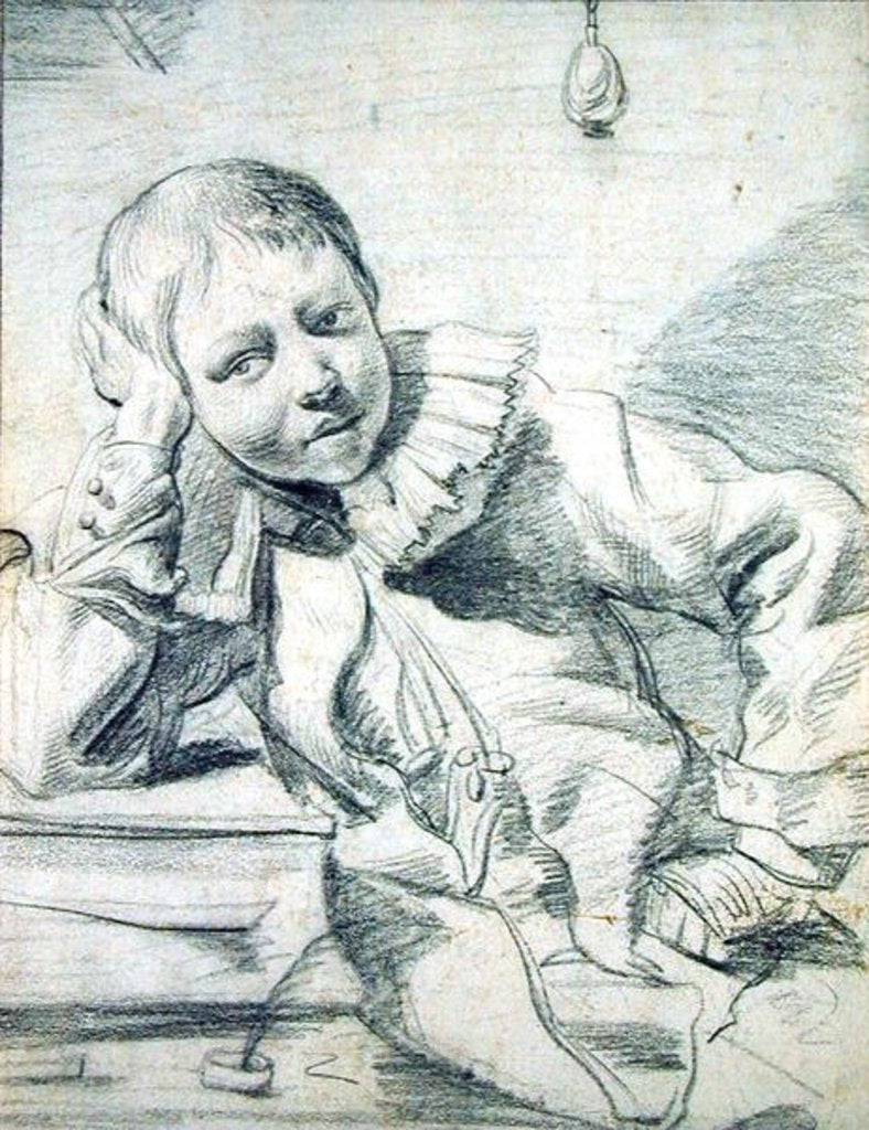 Detail of Schoolboy at his Desk, c.1630-45 by Dutch School
