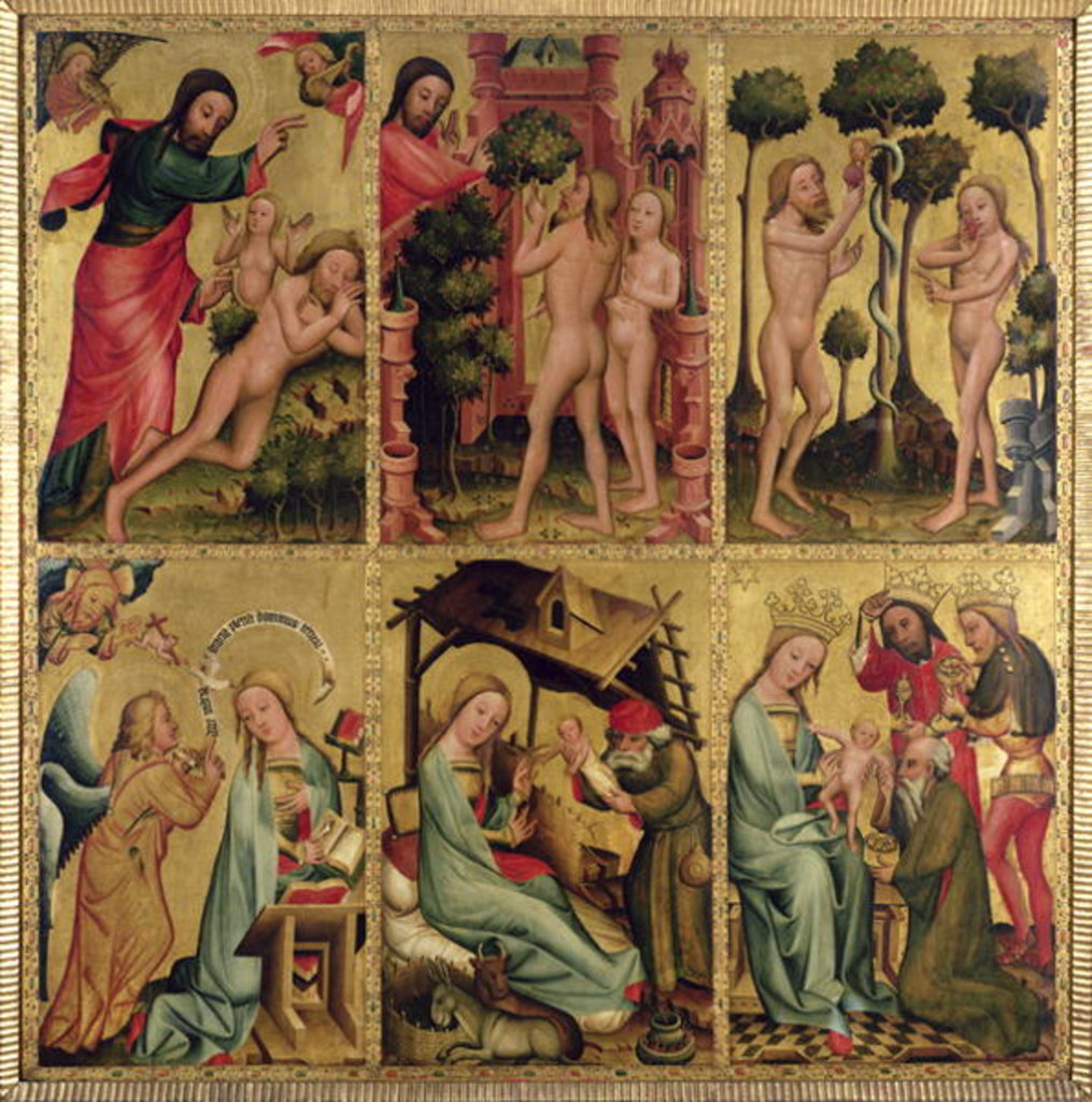 Detail of Inner right wing of the High Altar of St. Peter's in Hamburg, the Grabower Altar, 1383 by Master Bertram of Minden