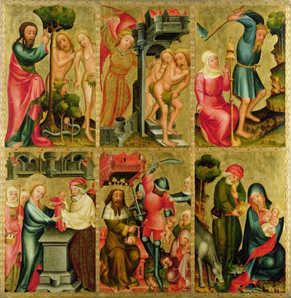 Detail of Right wing of the High Altar of St. Peter's in Hamburg, the Grabower Altar, 1383 by Master Bertram of Minden