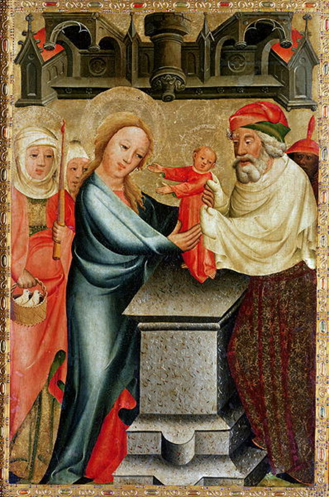 Detail of The Presentation of Christ in the Temple, detail from the Grabow Altarpiece, 1379-83 by Master Bertram of Minden