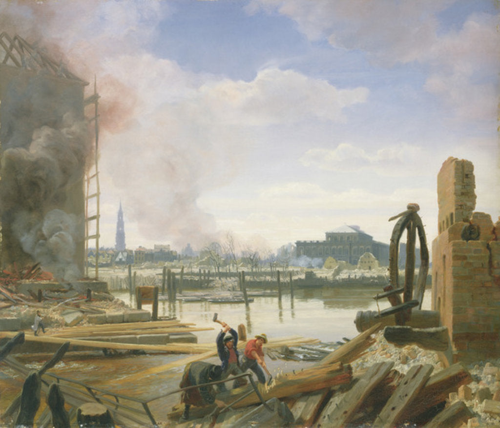 Detail of Hamburg After the Fire, 1842 by Jacob Gensler