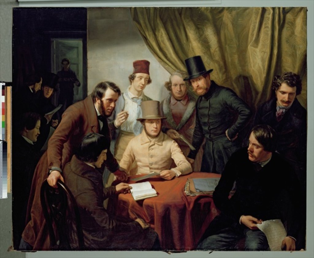 Detail of The Members of the Hamburg Artist's Club, 1840 by Gunther Gensler
