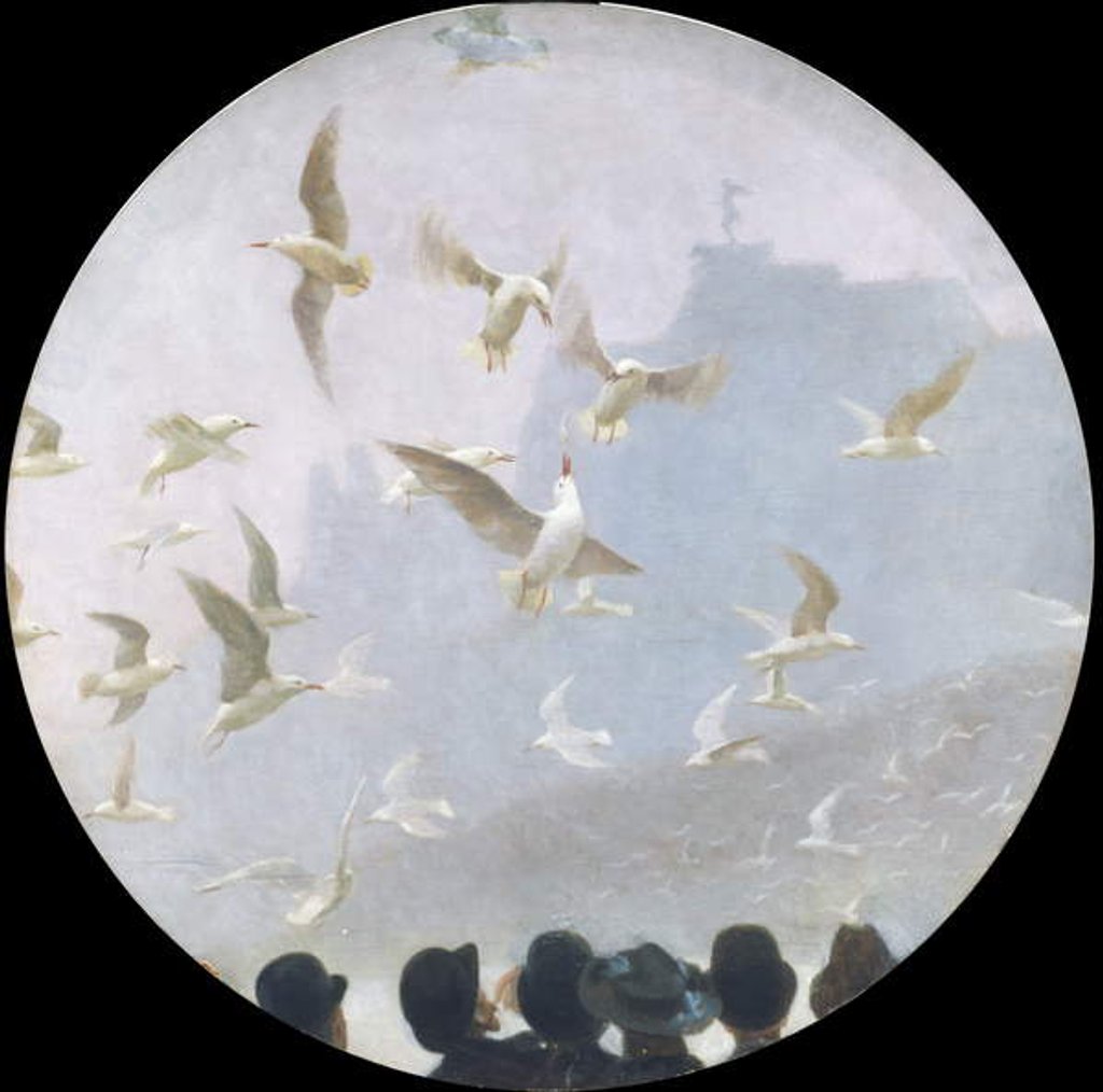 Detail of Seagulls over the Alster, c.1905 by Julius August Friedrich Theodor von Ehren