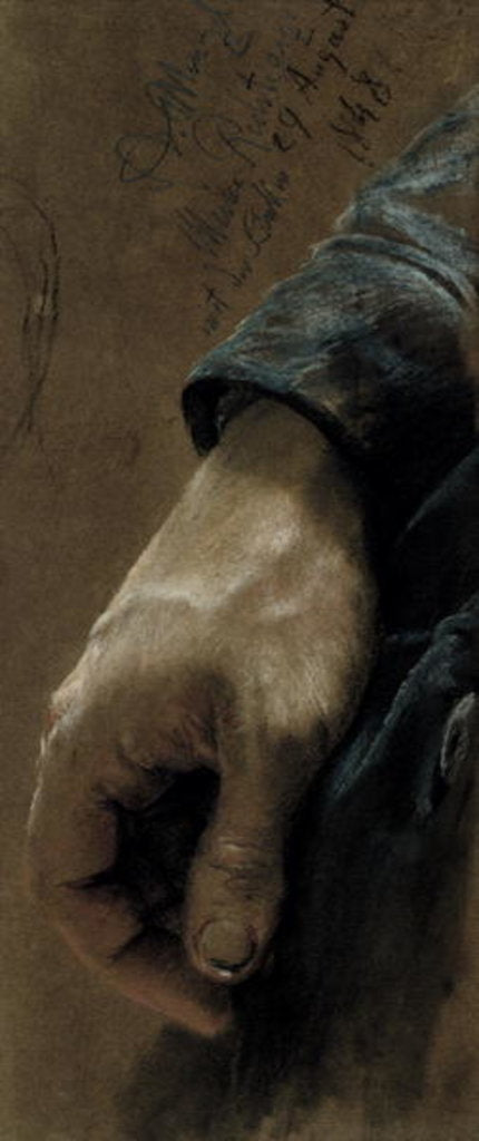 Detail of My Right Hand Drawn With my Left Hand, 1848 by Adolph Friedrich Erdmann von Menzel