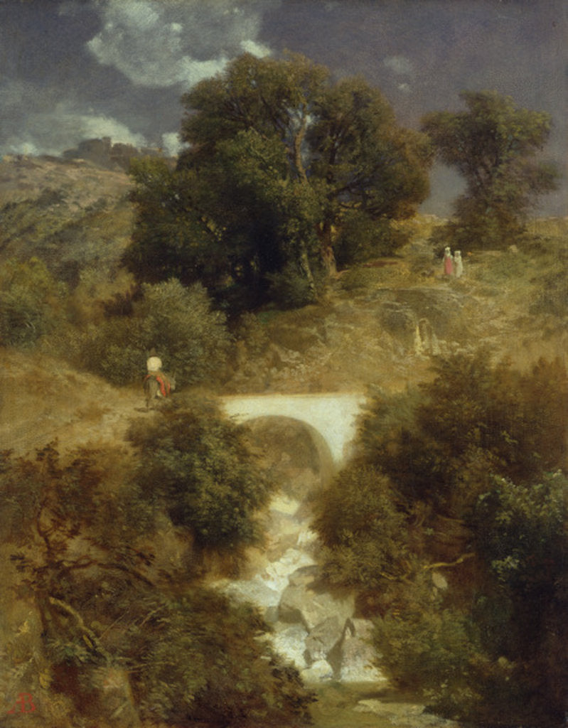 Detail of Roman Landscape with a Bridge, 1863 by Arnold Bocklin