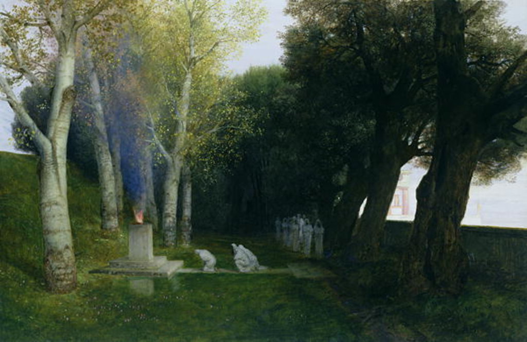 Detail of Sacred Grove, 1886 by Arnold Bocklin