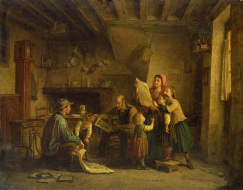 Detail of The Art Dealer by Pierre Edouard Frere