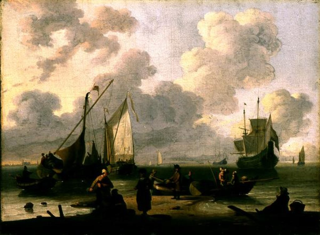 Detail of Seascape by Ludolf I Backhuysen