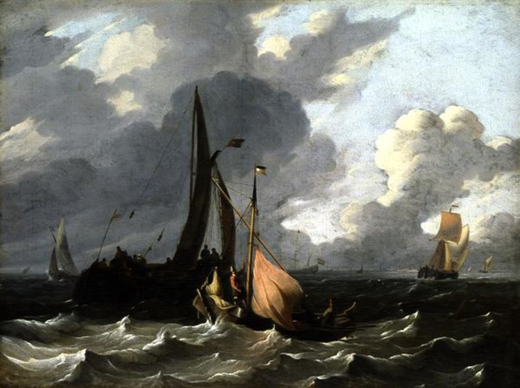 Detail of Seascape by Ludolf I Backhuysen