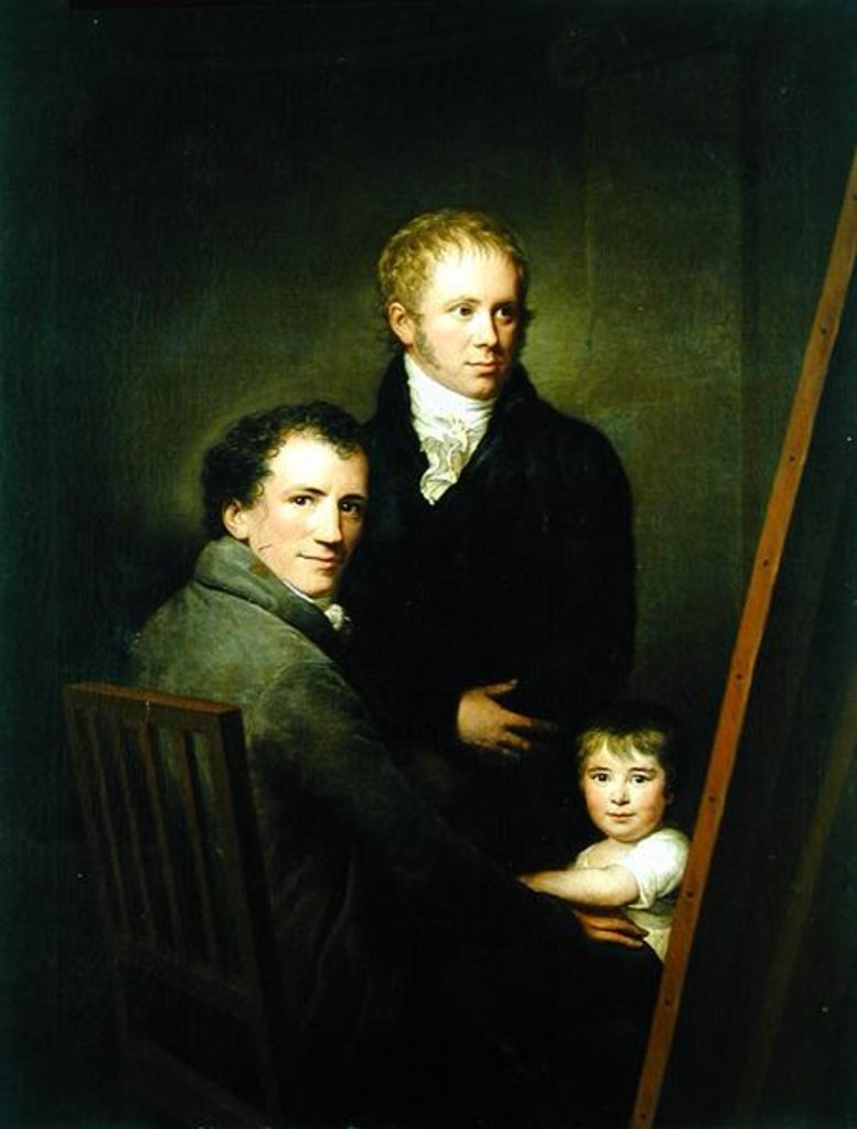 Detail of Self portrait with the Foster Daughter Lina Groger and the painter Heinrich Jakob Aldenrath, c.1801-15 by Friedrich Carl Groger