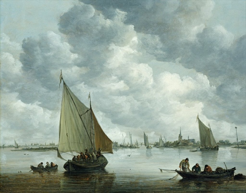 Detail of Fishingboat in an Estuary, 1655 by Jan Josephsz van Goyen
