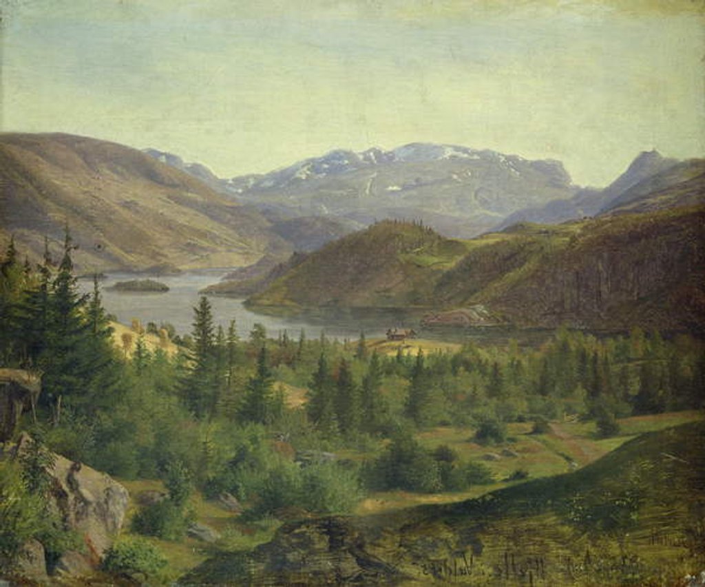 Detail of Hjelle in Valders Tile Fjord, 1835 by Louis Gurlitt