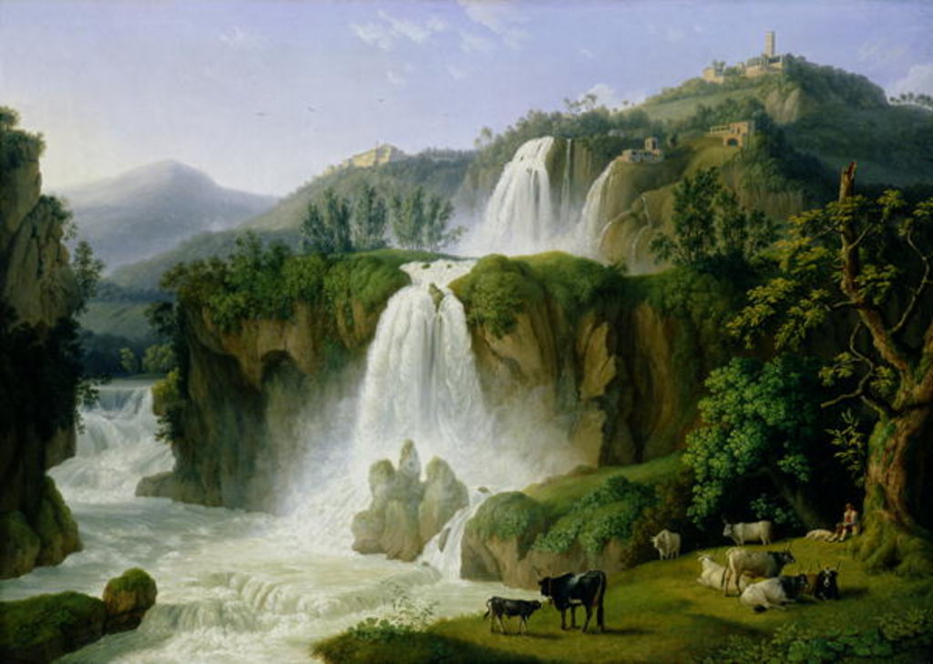 Detail of The Waterfall at Tivoli, 1785 by Jacob-Philippe Hackert