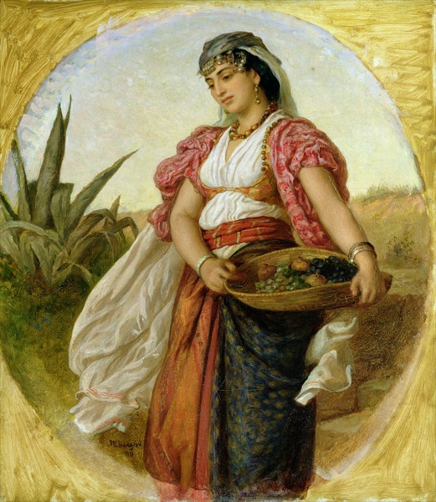 Detail of A Woman from Algiers, 1871 by John Evan Hodgson