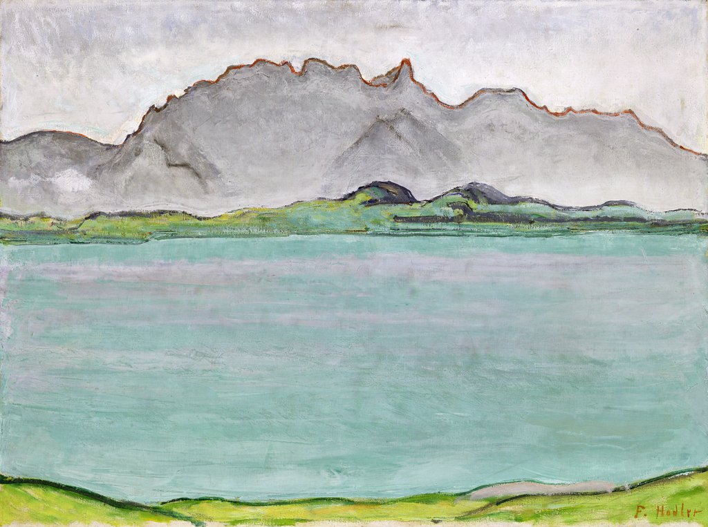 Detail of The Stockhorn Mountains and Lake Thun, 1911 by Ferdinand Hodler
