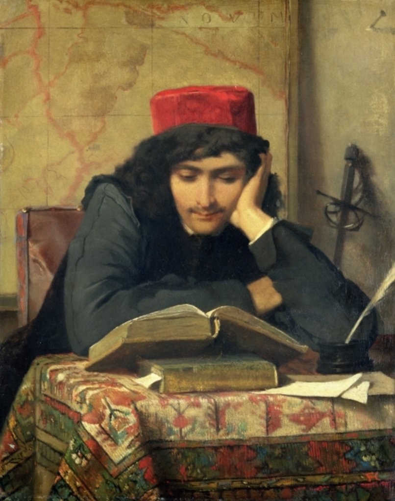 Detail of The Reader, 1856 by Ferdinand Heilbuth
